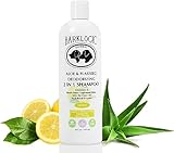 BarkLogic Deodorizing 2 in 1 Shampoo with Aloe and Flaxseed, 16 oz, Lemon - Eliminates Odors On Dogs and Puppies on Contact, Puppy Safe Shampoo and Conditioner in One Easy Step, Vegan