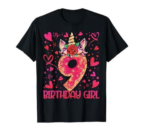 Camisa de 9º cumpleaños para niña de 9 años, regalos de cumpleaños Camiseta