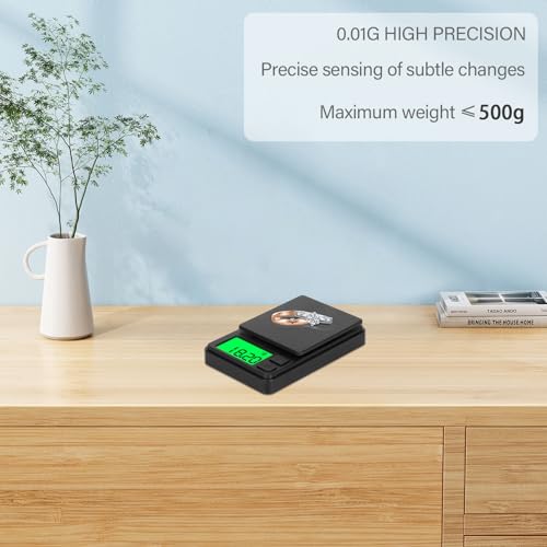 Feinwaage, 500g/0.01g Digitale Präzisionswaage, Präzisions Mini Küchenwaage, Digitalwaage Feinwaage Goldwaage Münzwaage mit LCD-Display, Tara-Funktion,7 Einheiten, für Küche,Kaffee,Schmuck,Getreide