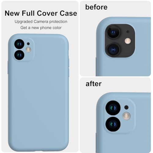 Coque iPhone 11 silicone bleu avec protège-écran verre trempé