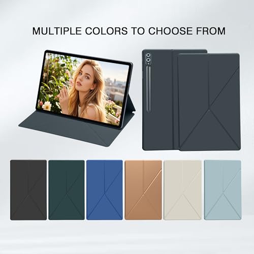 Image of Magnetic Case for Samsung Galaxy Tab S10 Plus 2024 /S9 FE+ /S9 Plus 12.4 Inch 2023 - Model SM-X820 /X826B /X610 /X616B /X810 /X816B Tablet with S-Pen Holder, Auto Wake /Sleep Smart Tablet Cover, Grey