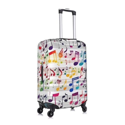 Colorful Music Notes Print Personalized Travel Luggage Cover With Zipper, Elastic Luggage Cover,For Daily Use3