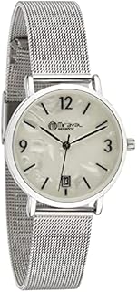 Miraval Moderne Design Damenarmbanduhr mit Datumsanzeige 33 mm Breites Edelstahlarmband 16 mm Quarzuhr Japanisches Quarzuhrwerk Großes Zifferblatt Damenuhr Frauen Extra Dünn