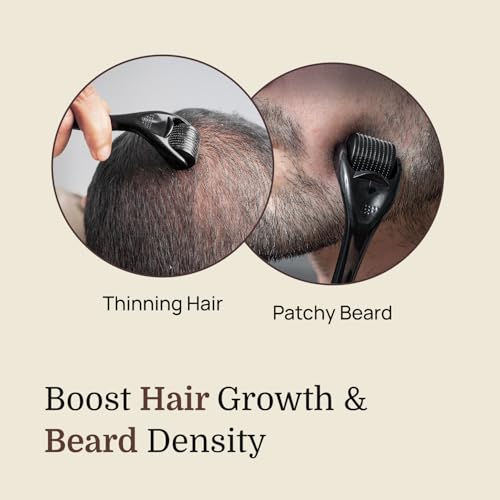 Image of ForMen Derma Roller with Sanitizer(60 ml) Spray for Hair & Beard Growth 1mm | 540 Titanium Needles for Hair Regrowth | For Hairfall Thickening, Repair Damages and Activates