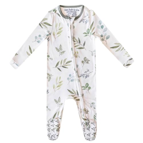 Image of Copper Pearl Zip-Up Footie Baby Pajamas - Soft Newborn Onesies for Boys & Girls, Tag-Free with Two-Way Zipper Baby Sleepers for Newborn - 24 Months, Haven