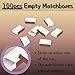 LONGIM 100pcs Blank Matches Boxes for DIY Craft, 2.28x1.41x0.59in White Small Storage Container Bulk Matchboxes with Double-Sided Strikers for Wedding & Birthday Party Favor Supplies, Empty Matchboxes