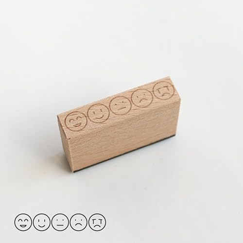 Mood Tracker Stamp – Emotion Rating Rubber Stamp, Mood Expressions