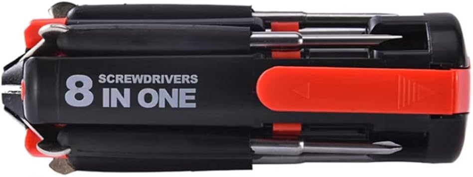 8-in-1 Multi-Function Screwdriver Set | 6 LED Flashlights, Assorted Bits