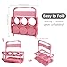 Drink Carrier with Handle, Plastic Cup Carriers for Drinks, Cup Holder，Drink Holder for Car, Portable Foldable Reusable Mobile, Take Out Drivers Accessories, Use for Food Delivery Bag, Pink