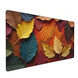 Base en caoutchouc antidérapant : notre tapis de clavier rétro coloré imprimé feuilles est équipé d'un fond en caoutchouc antidérapant de 3 mm d'épaisseur pour garantir que le sous-main reste fermement en place. C'est un excellent choix à des fins diverses, offrant une surface stable idéale pour le bureau ou les grands utilisateurs de tapis de souris