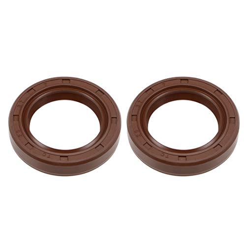 uxcell Oil Seal 25mm Inner Dia 37mm OD 7mm Thick Fluorine Rubber Double Lip Seals 2Pcs