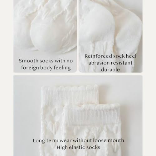 Cotton Frilly Crew Socks Ruffle Trim Girls White Fashion Chic JK Preppy Casual Formal Spring Summer Winter School Dorm3