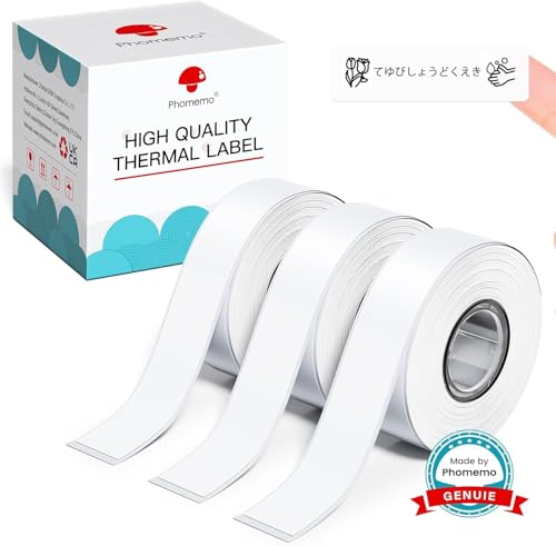 Phomemo D30 �z���C�g�A�����x���V�[�� 15mm*6m ������ ���M���[���� �V�[�� ����p�� �ڒ��܂��� �Ĕ����^�C�v �V�[�� 3���Z�b�g ����/DIY���x��/�l�D/�������[/���ސ���