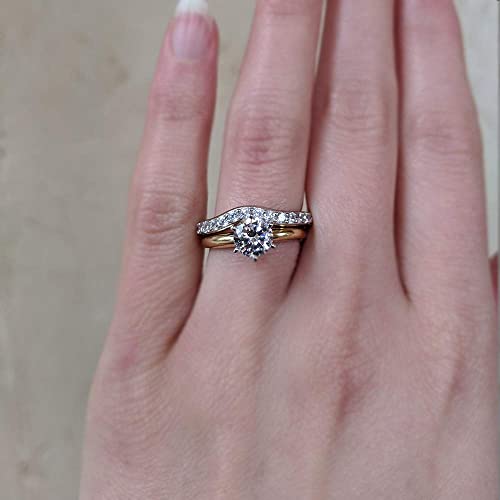 TwoBirch 0.5 Ct. Fifteen Stone Delicate Curved Wedding Ring In Sterling Silver Cubic Zirconia4