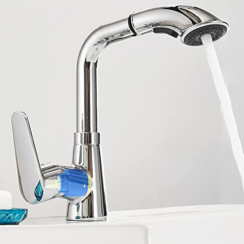 Robinet de lavabo pivotant et douchette rétractable contre les éclaboussures