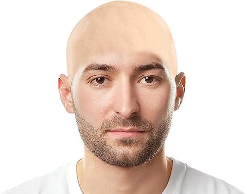 Iceyyyy 6 Piece Bald Cap for Adults - Latex Bald Cap with Head Wig Cap Costume Accessory for Halloween Theme Party Decorations Supplies