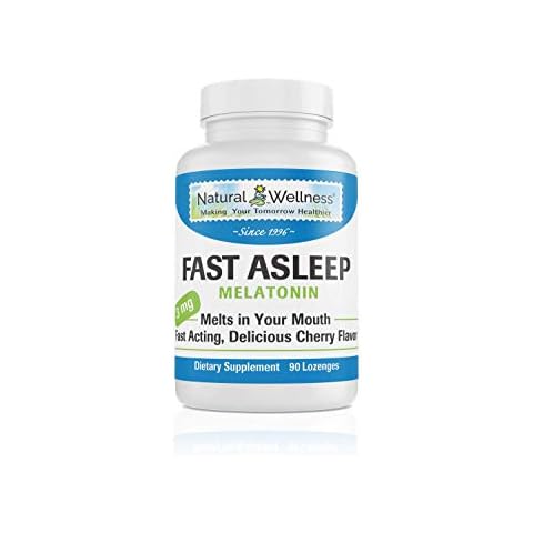 Natural Wellness Fast Asleep – Rapid-Acting Melatonin Sleep Aid for Restful Sleep & Refreshing Mornings – 90 Cherry Lozenges Cover
