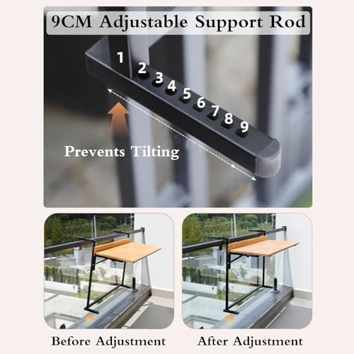 Table de balcon pliable réglable support suspendu pour petite terrasse