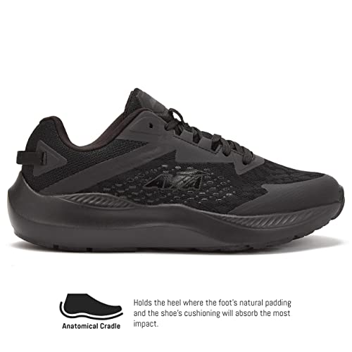 Avia Storm Tênis de corrida masculino com malha leve e respirável, Preto/preto, 9