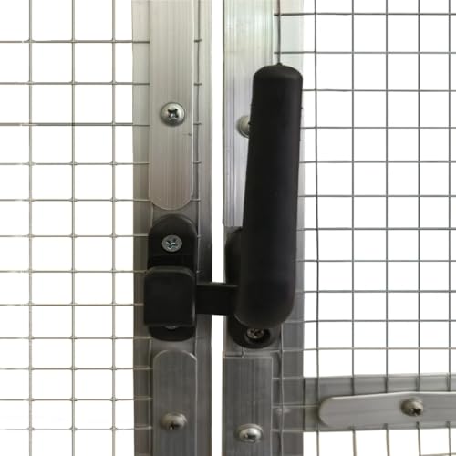 Aluminium-Vogelvoliere 1,79x10x1,85 m mit Maschendraht, abschließbarer Tür und Fenster, Stabiler Rahmen aus korrosionsbeständigem Aluminium, große Bewegungsfreiheit für Vögel-6