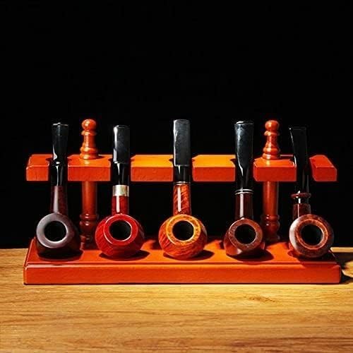 Pipe Stands for Cigar, Wooden Tobacco Pipe Stand Rack Display Holder for 5 Smoking Pipes, Rose Wooden Smoking Pipe Stand Universal,Practical Safer Decorative