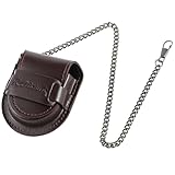 Hemobllo Vintage Watch Gifts Pocket Watch Leather Case Protector Pocket Watch Leather Case Protector Holder Waist Bag with Chain Timepiece General Accessories Vintage Watch Black Watch