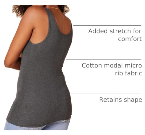 Image of Amazon Essentials Women's Slim-Fit Ribbed Scoop Neck Tank Tops, Pack of 2