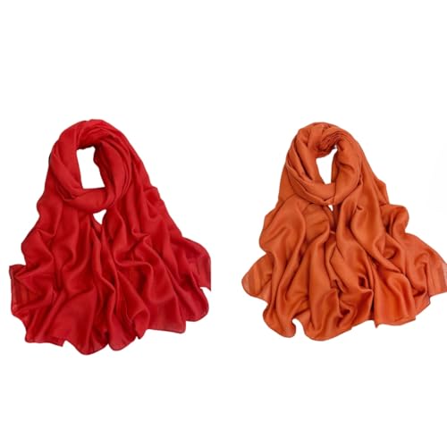 Genma0 2 Pcs Set Muslim headscarf Chiffon Hijab Scarf Fashion Headscarves for Women (G)
