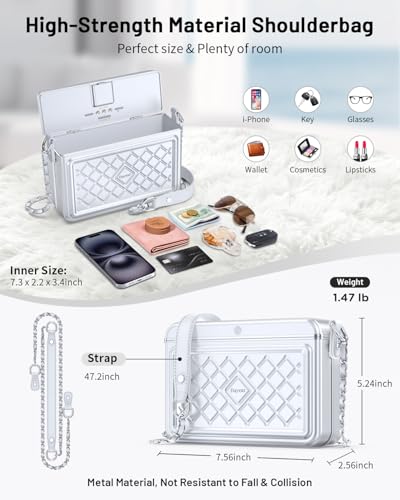 Dayear MFi Certified Safe Anti Theft Lock Box mit Find My App (iOS Only), Built in 8000mAh Power Bank, handtasche damen mit Fingerprint und Code, Diebstahlschutz Safe Deposit Box für Bargeld, Pässe