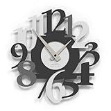 Giallobus - Orologio Bilay - Carved - Legno Mdf - Premium 45x45cm - 08 - Ash - Artigianale Made in Italy - Silenzioso - Idea regalo - Moderni doppio livello