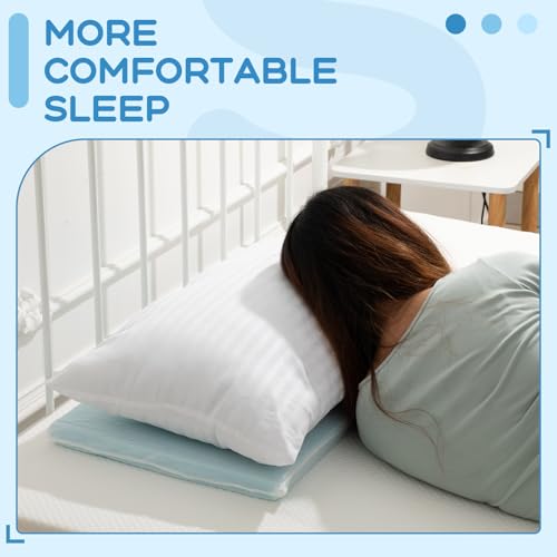 Beeveer 2 Pcs Thin Flat Memory Foam Pillow, Blue by Beeveer - Used condition - Image 6