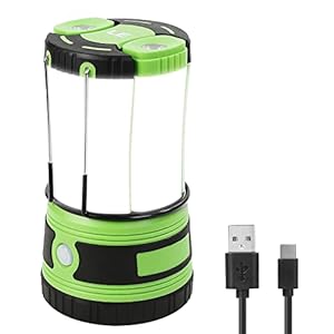 Lepro LED Campinglampe USB, Ultra Hell 1000 Lumen, 4 Beleuchtungsmodi Laterne mit 2 abnehmbaren Taschenlampen…