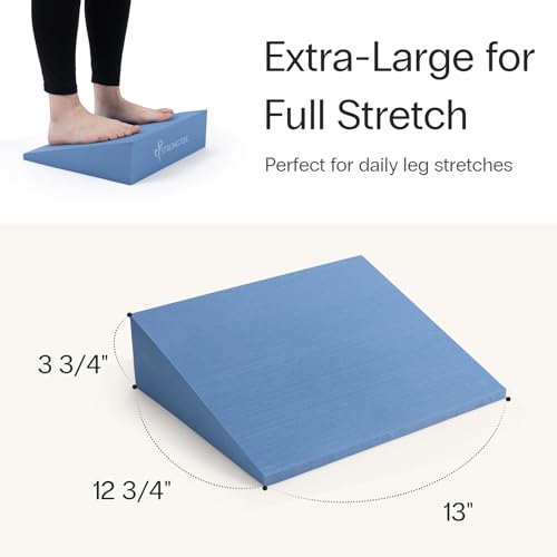 image for StrongTek XL Foam Yoga Wedge Blocks, Blue, Set of 2, 16.5° Incline, 1