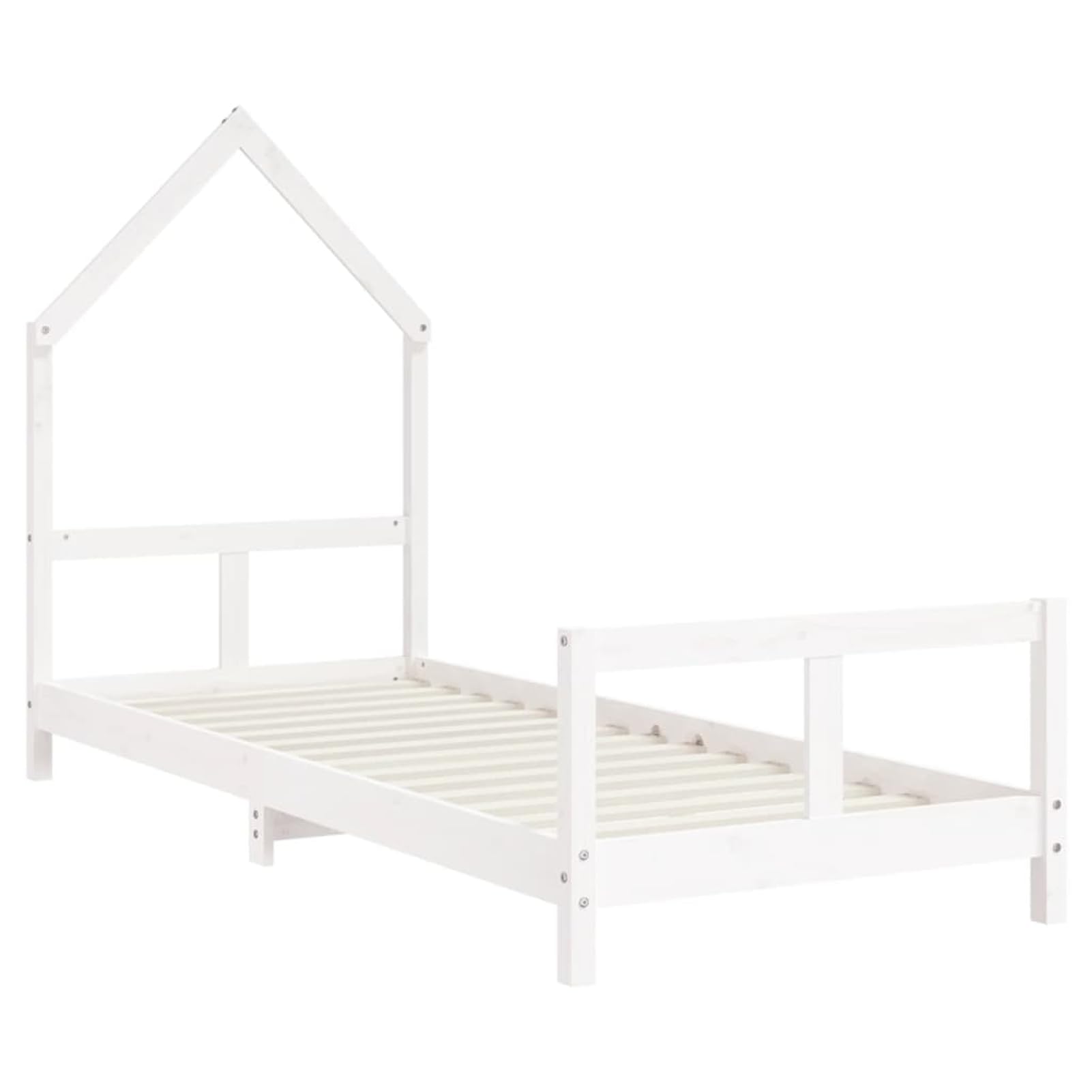Rantry Holz Kinderbett Hausform Weiß 80x200 cm, für Kinder ab 4 Jahre, Montage erforderlich Model834565