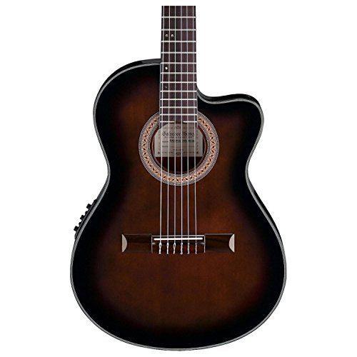 Image of IbanezGA35TCEDVS Thinline Acoustic-Electric Classical GuitarDark Violin Burst