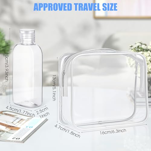 3.4 oz Travel Bottles for Toiletries, Travel Size Containers Refillable, Leak Proof Squeeze Bottles with Flip Cap, Small Plastic Squeeze Bottle with Toiletry Bag (5-Pack)2