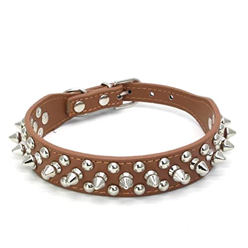 Spiked Dog Collar Small Rivet Spike Studded Puppy Girl Female Boy Little Pet Kitten Adjustable Collars for Cats Cute Soft Pu Leather Spiky Stud Collar New Dark Blue S - Image 2
