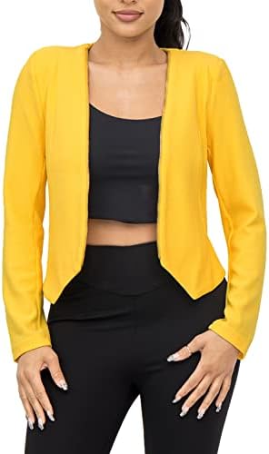 Michel Women Casual Open Front Blazer Cardigan Jacket with Plus Size (1XL ~ 2XL)