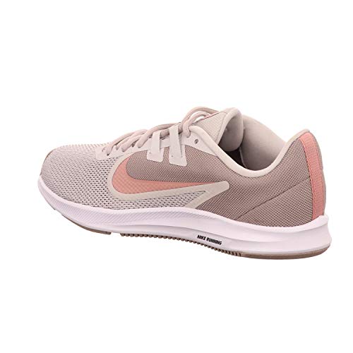 Nike Tênis feminino Downshifter 9, Verde-cinza/rosa enferrujado - pedra-pomes - branco, 6