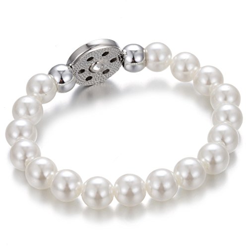 Lovglisten Simulated Pearl Adjustable Snap Jewelry Bracelet Charms Beaded Fit 18Mm 20Mm Snaps Jewelry For Women Pack Of 6Pcs(2) #TOP4