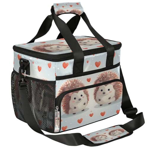 Cartoon Animals Insulated Picnic Backpack Lunch Box for Women Men Picnic Basket Tote Lunch Bag Picnic Bag Portable Lunch Bags for Picnic, Beach, Work, Trip,Office, Camp Hedgehog