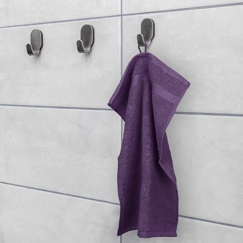 Utopia Towels - 10er Pack Gästehandtücher 30x50 cm mit Aufhängeschlaufe, 100% Baumwolle weich und saugfähig Gästetücher Set (Pflaume) – Bild 5