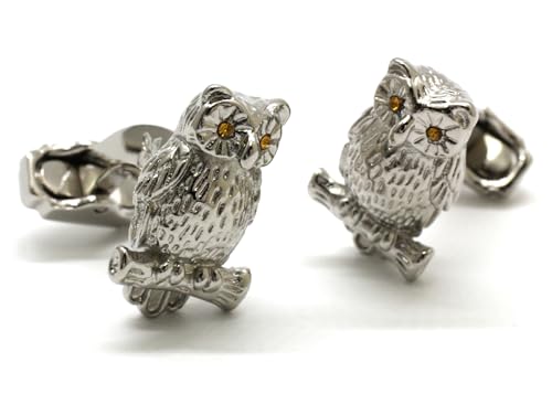 トンプソン(THOMPSON)ノベルティ アニマル フクロウ カフス（オレンジSW）カフスボタン カフリンクス