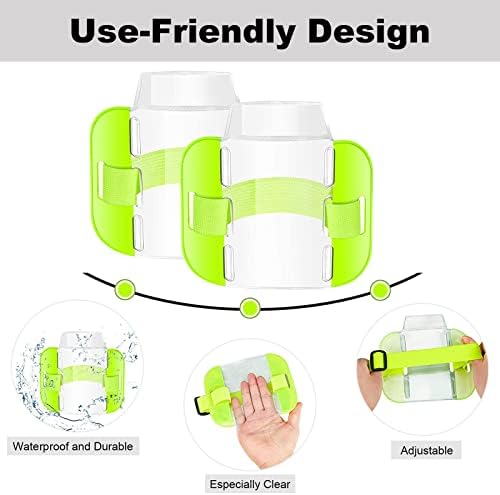 2Pcs Sia Badge Holder Security Badge Holder Security Armband High Visibility Adjustable Arm Holder Badge Armband Badge Holder for Security Personnel Guards Emergency Workers (2 Pcs Fluorescent Green)