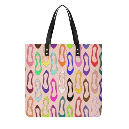 Tote bag imprimé talons hauts colorés en grand format voyage 39x39cm