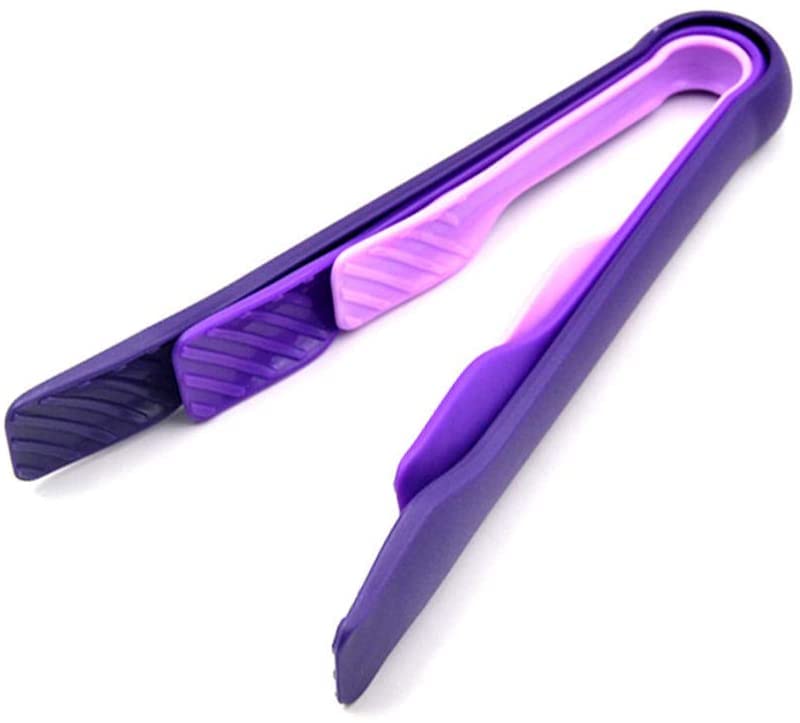 Pince à Nourriture avec poignée pour Buffet, Barbecue, ustensile de Cuisine, ustensile de Service, ustensiles de Cuisine, Outils à Pain, Violet