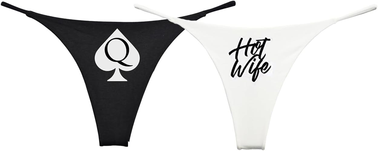Queen of Spades and Hotwife Women's Thong Set (Pack of 2)