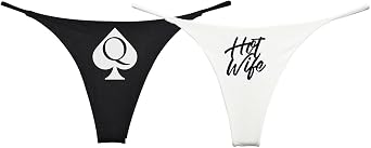 Queen of Spades and Hotwife Womens Thong Set Pack of 2