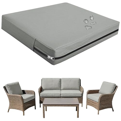 seokor Housse de Coussin Salon de Jardin Exterieur Impermeable, 50x50 60x60cm Couverture de Siège Canapé Protection Complète avec Fermeture Éclair Terrasse...