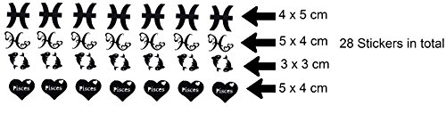 Pisces Zodiac Collection (Pisces Stickers Black)